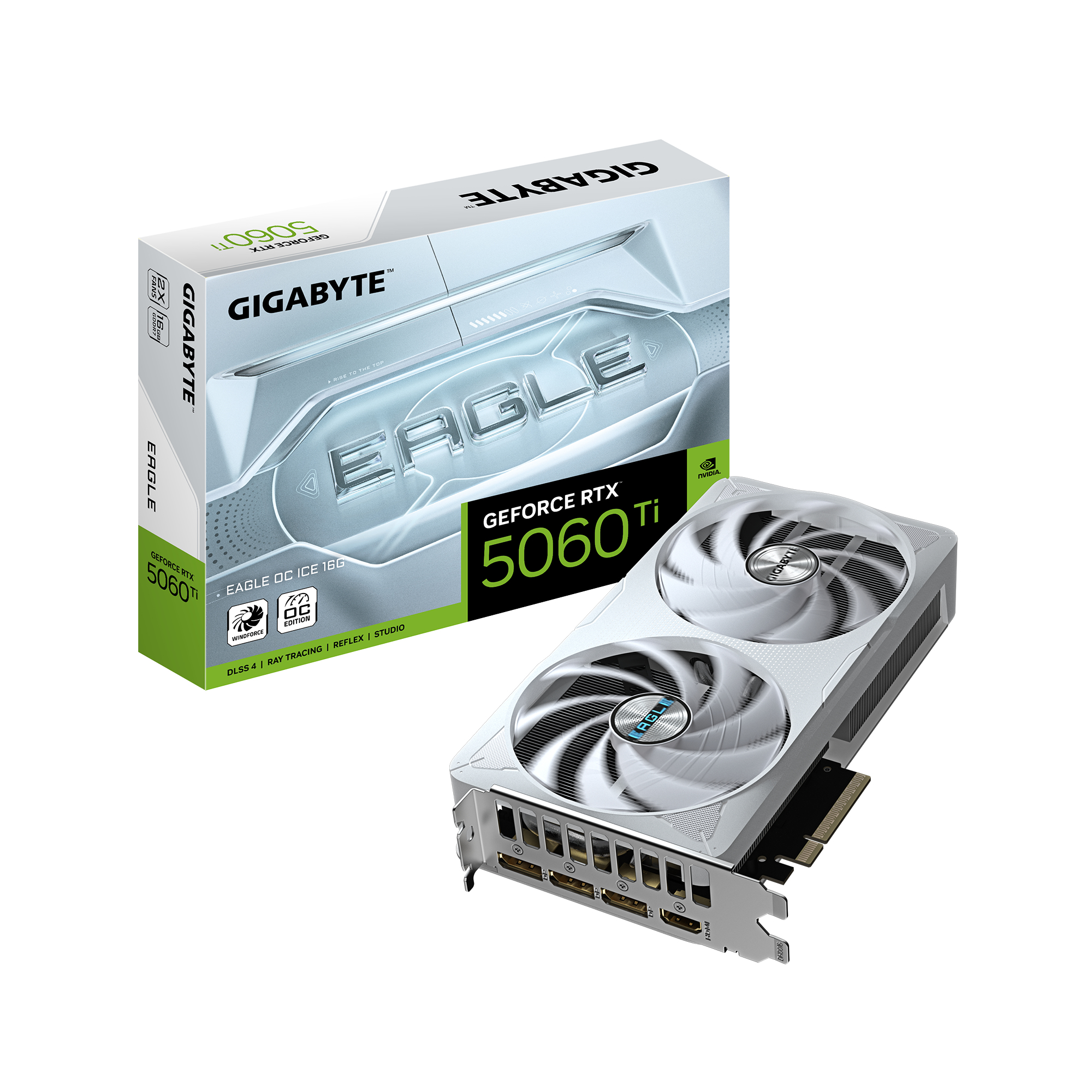 GIGABYTE GeForce RTX 5060 Ti EAGLE OC ICE 16G NVIDIA 16 GB GDDR7 (GV-N506TEAGLE OC ICE-16GD 1.0) thumbnail