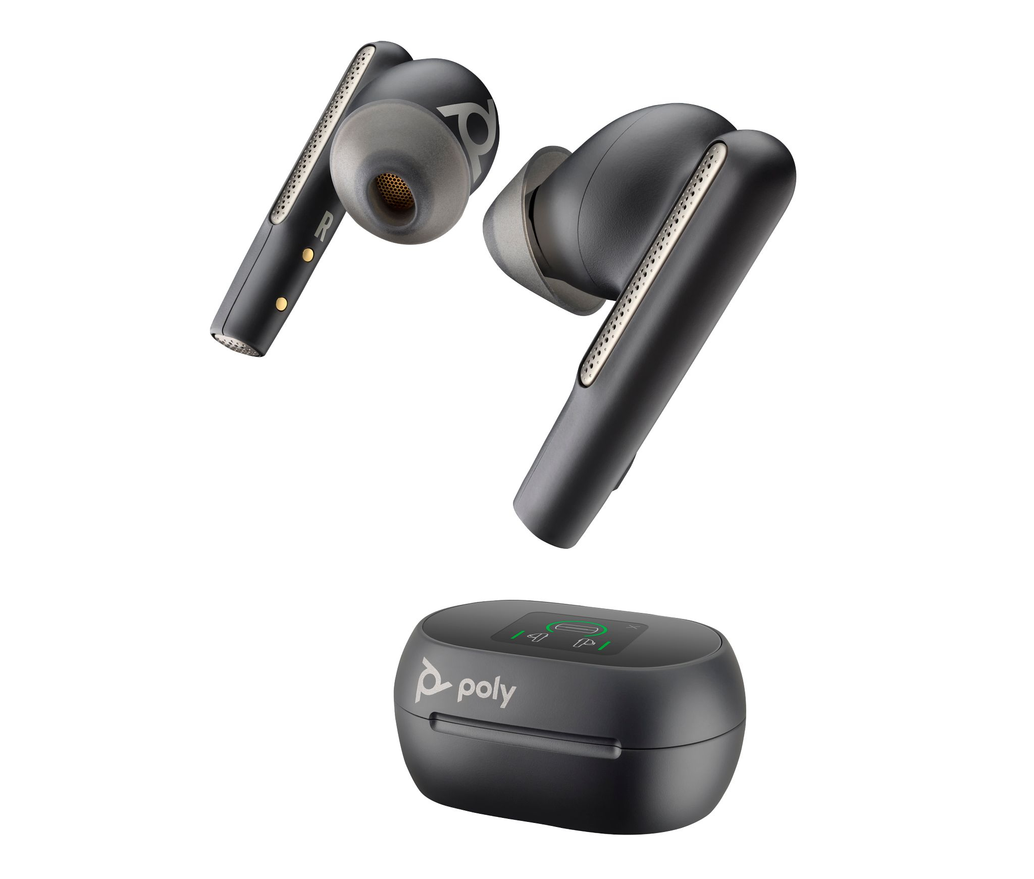 POLY Voyager Free 60+ UC Carbon Black Earbuds + BT700 USB-C-adapter + oplaadcase met touchscreen (7Y8H2AA) thumbnail