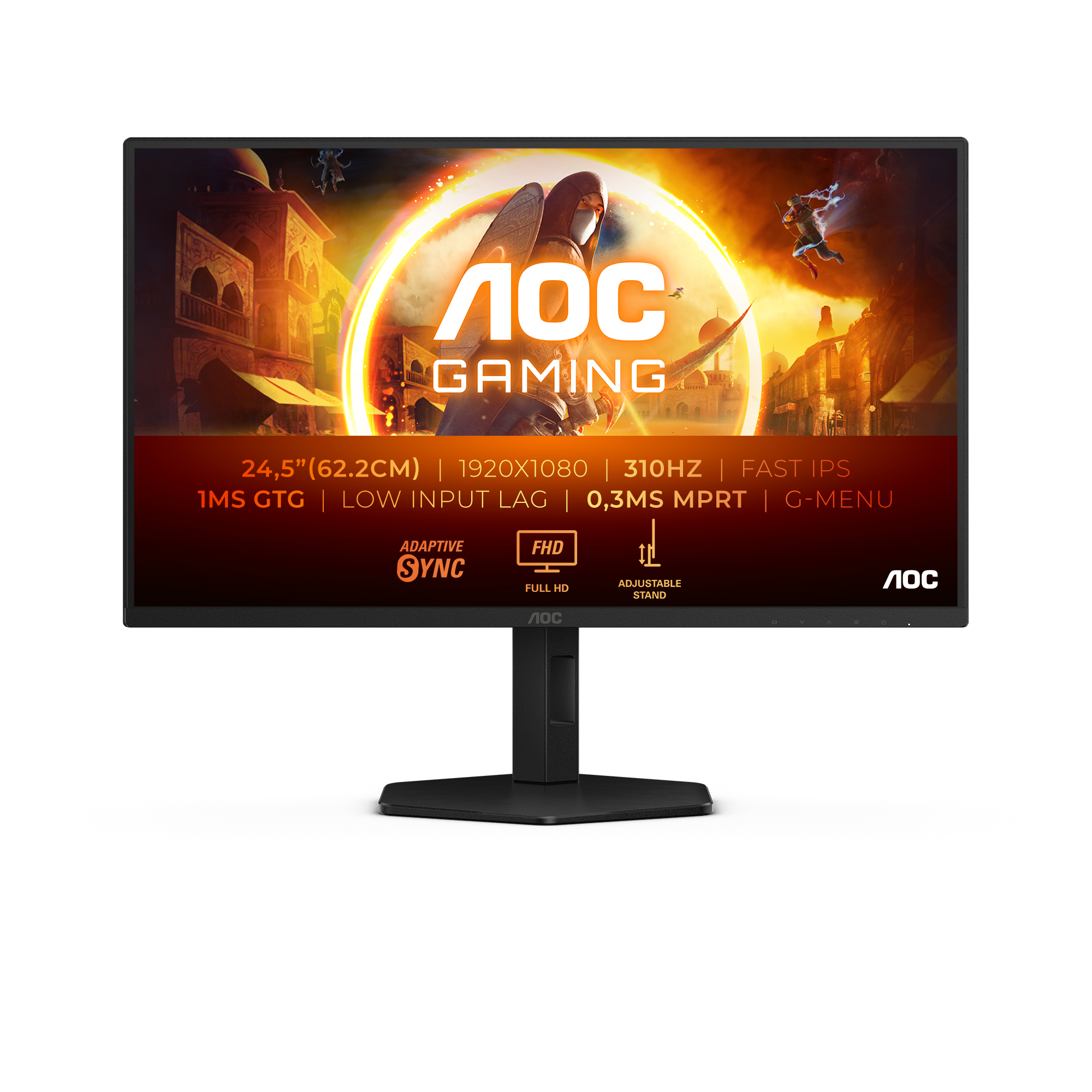 AOC G4 25G4SXU computer monitor 62,2 cm (24.5) 1920 x 1080 Pixels Full HD LED Zwart, Grijs (25G4SXU) thumbnail