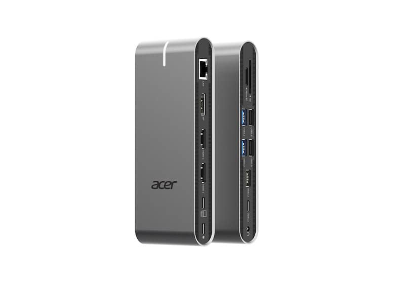 Acer HP.DSCAB.022 laptop dock & poortreplicator Bedraad USB 3.2 Gen 1 (3.1 Gen 1) Type-C Zilver (HP.DSCAB.022) thumbnail