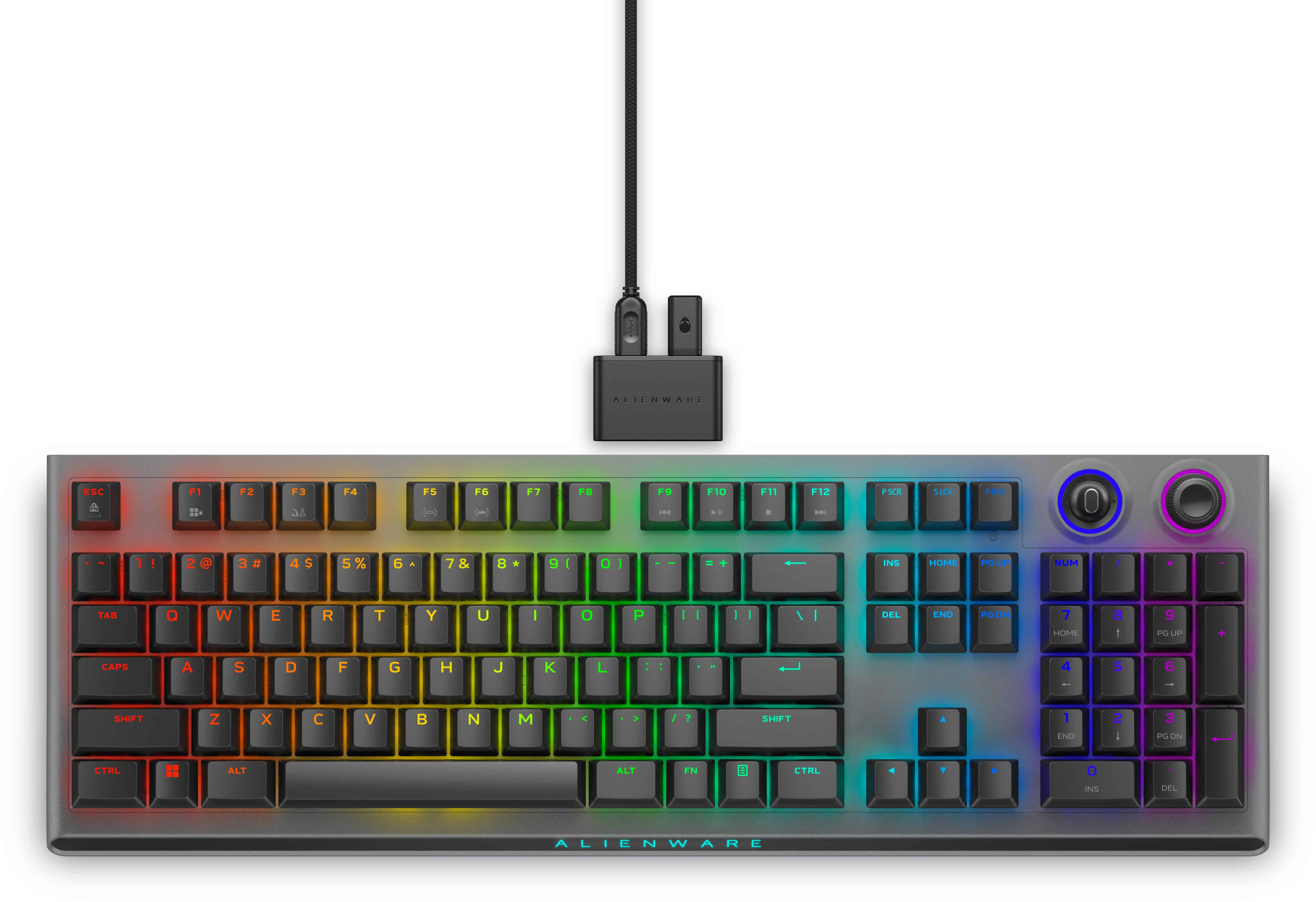 Alienware Tri-Mode AW920K toetsenbord Gamen USB + RF Wireless + Bluetooth Grijs (AW920K-G-WW) thumbnail