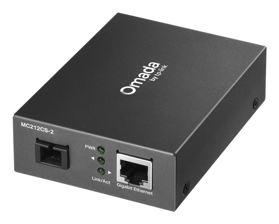 TP-Link Omada MC212CS-2 netwerk media converter 1000 Mbit/s 1550 nm Single-mode Zwart (MC212CS-2(UN)) thumbnail