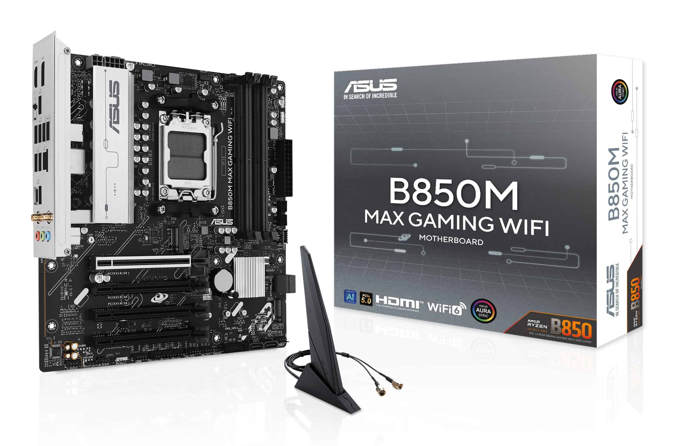 ASUS B850M MAX GAMING WIFI AMD B850 Socket AM5 micro ATX (90MB1LL0-M0EAY0) thumbnail