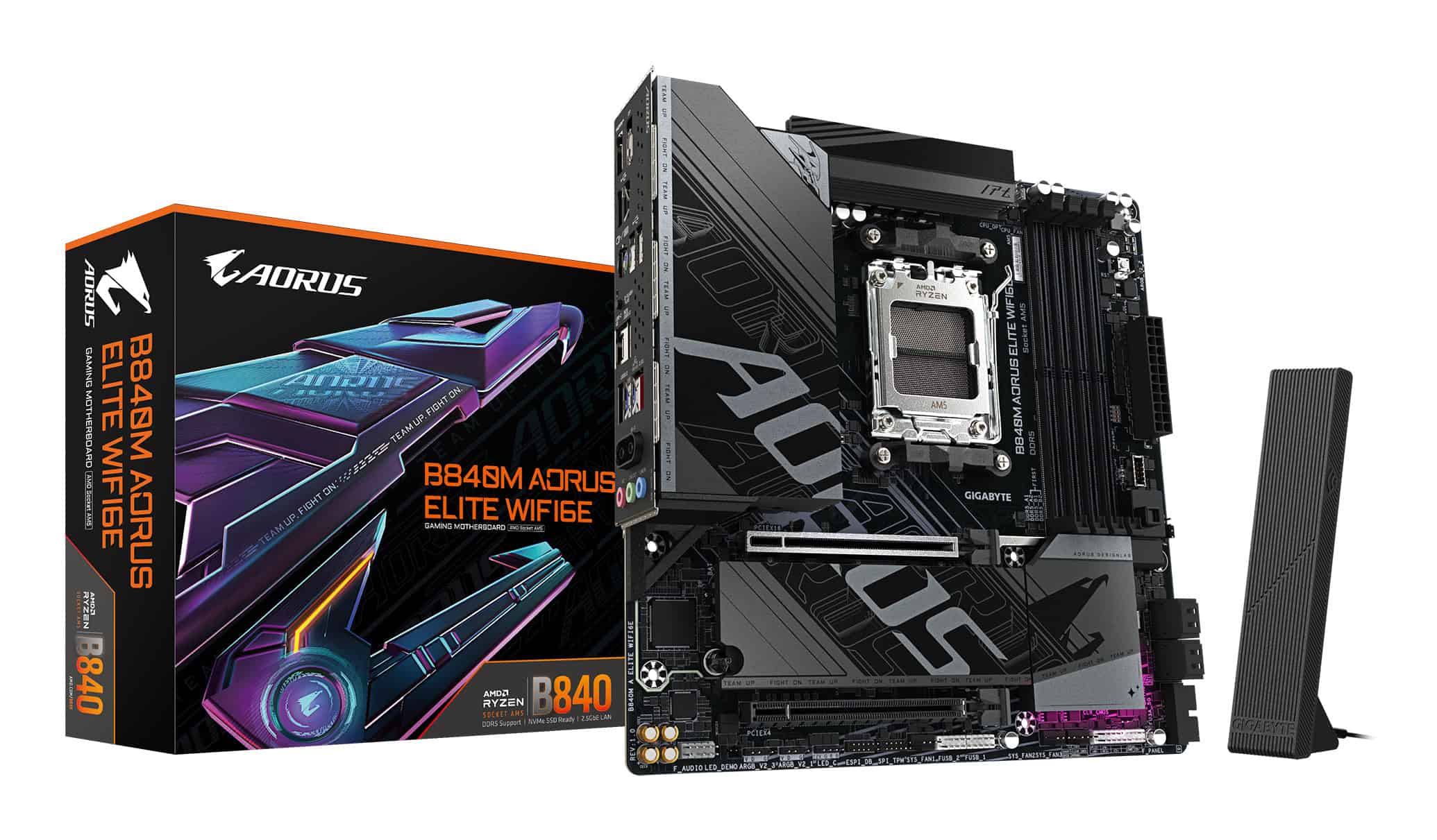 GIGABYTE B840M AORUS ELITE WIFI6E AMD B840 Socket AM5 micro ATX (B840M A ELITE) thumbnail
