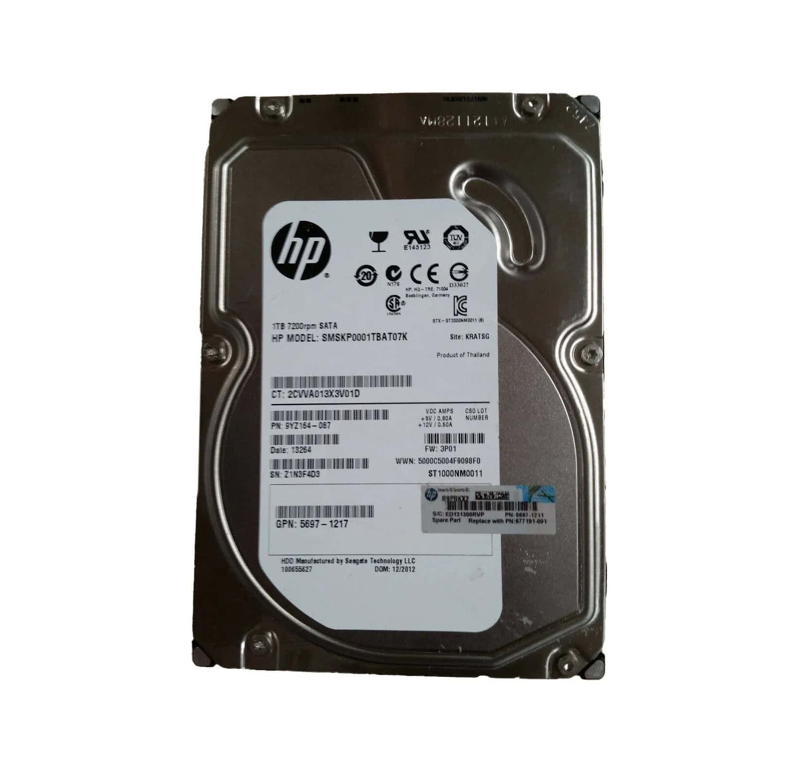 HP 1Tb 7.2K RPM SATA (481282-001-RFB) thumbnail