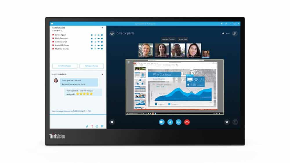 Lenovo ThinkVision M14 35,6 cm (14) 1920 x 1080 Pixels Full HD LED Zwart (61DDUAT6EU) thumbnail