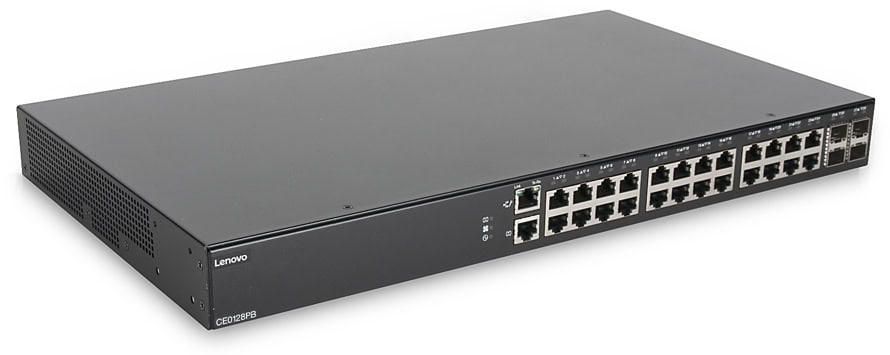 Lenovo CE0128PB Managed L2/L3 Gigabit Ethernet (10/100/1000) Power over Ethernet (PoE) 1U Zwart (7Z360012WW) thumbnail