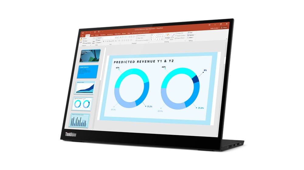 Lenovo ThinkVision M14d LED display 35,6 cm (14") 2240 x 1400 Pixels 2.2K Zwart (63AAUAT6WL) thumbnail