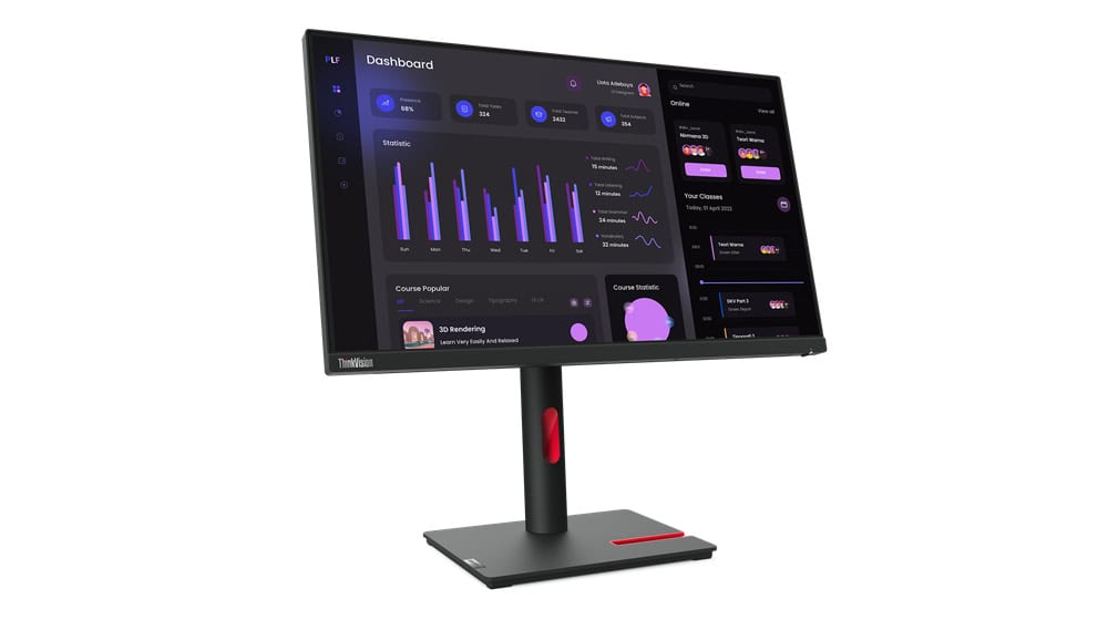 Lenovo ThinkVision T24i-30 60,5 cm (23.8) 1920 x 1080 Pixels Full HD LED Zwart (63CFMATXEU) thumbnail