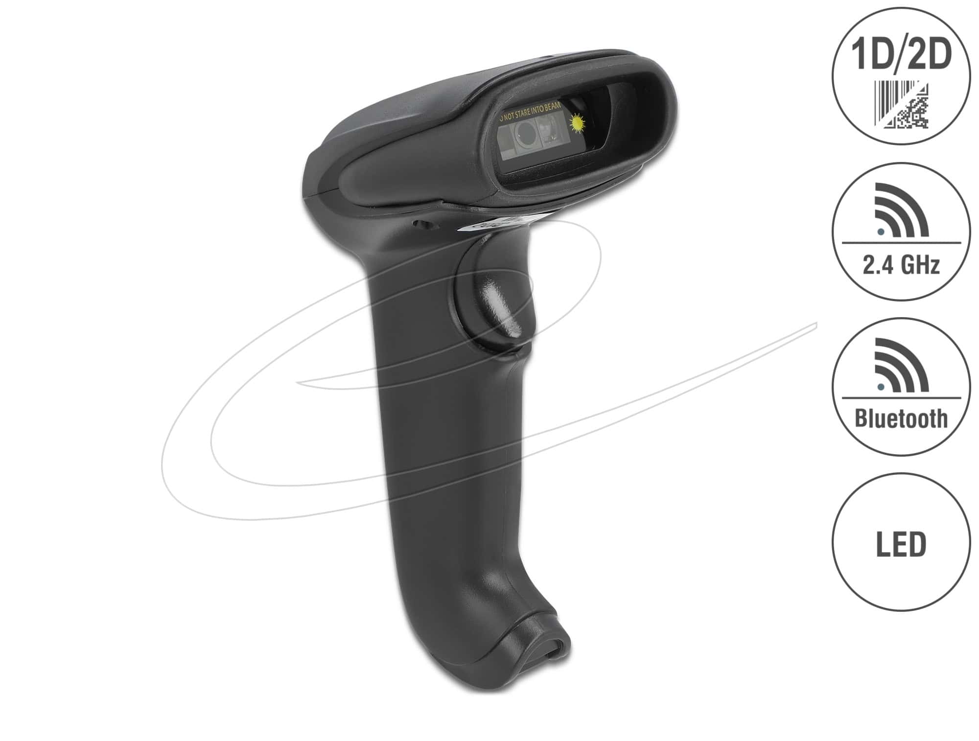Delock Industrie Barcode Scanner 1D und 2D für 433 MHz oder Bluetooth mit induktiver Ladestation und Fernablesung bis max. 6,5 m (90588) thumbnail