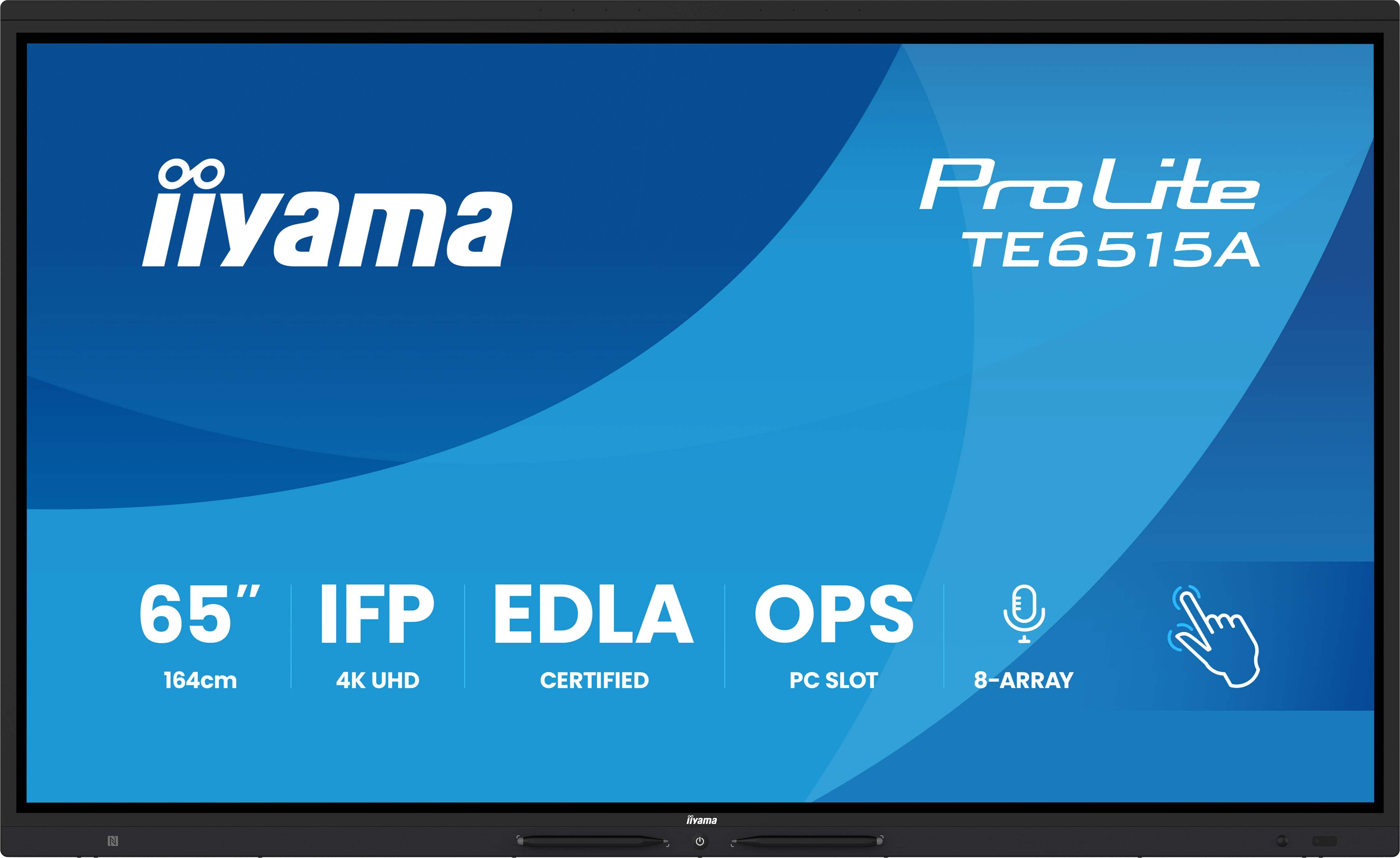 iiyama TE6515A-B1AG beeldkrant Digitale signage flatscreen 163,8 cm (64.5) Wifi 550 cd/m² 4K Ultra HD Zwart Touchscreen Type processor Android (TE6515A-B1AG) thumbnail