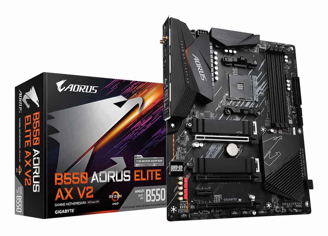 GIGABYTE B550 AORUS ELITE AX V2 moederbord AMD B550 Socket AM4 ATX (B550 AORUS ELT AX) thumbnail
