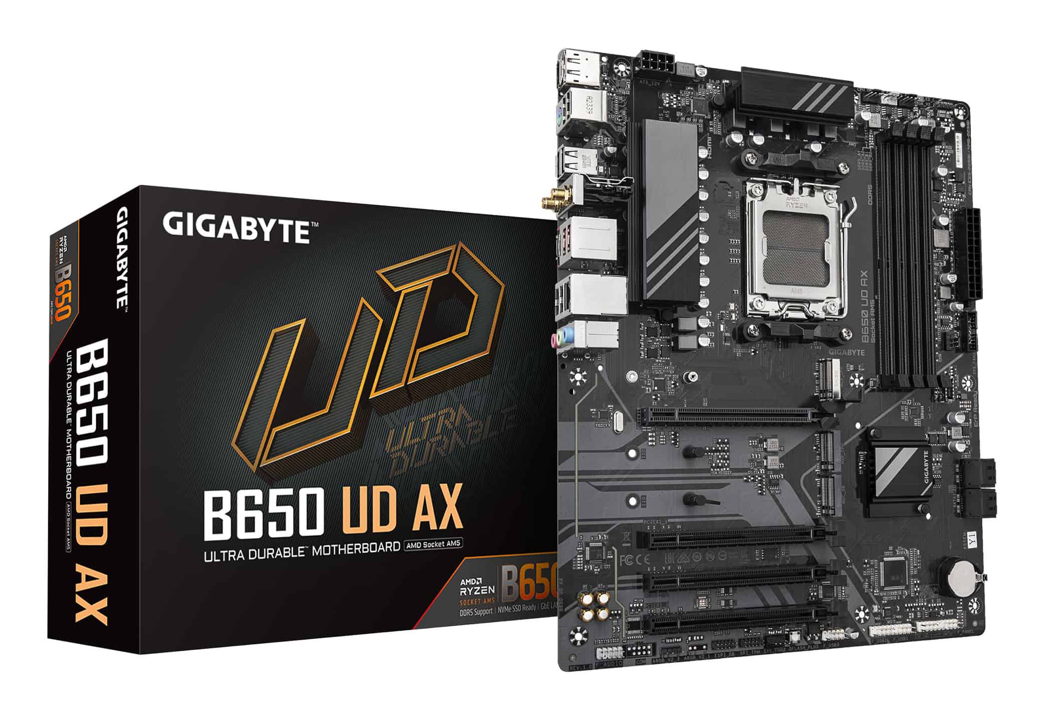 GIGABYTE B650 UD AX moederbord AMD B650 Socket AM5 ATX (B650 UD AX-Y1) thumbnail