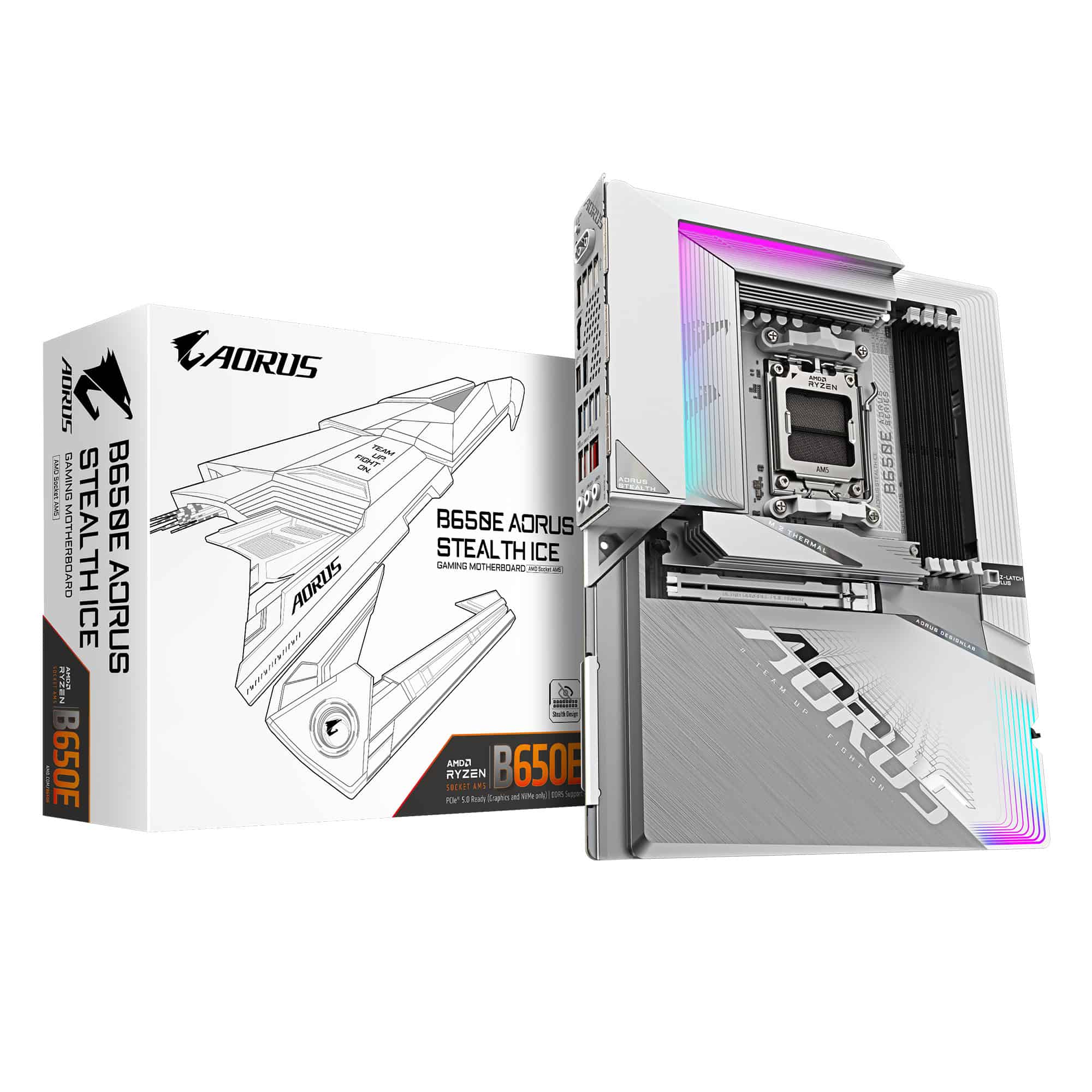 GIGABYTE B650E AORUS STEALTH ICE moederbord AMD B650 Socket AM5 ATX (B650E A STEALTH I) thumbnail