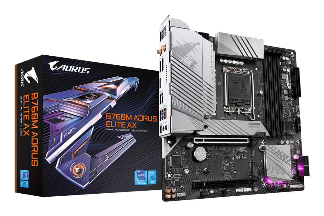 GIGABYTE B760M AORUS ELITE AX moederbord Intel B760 Express LGA 1700 micro ATX (B760M AORUS ELT X) thumbnail