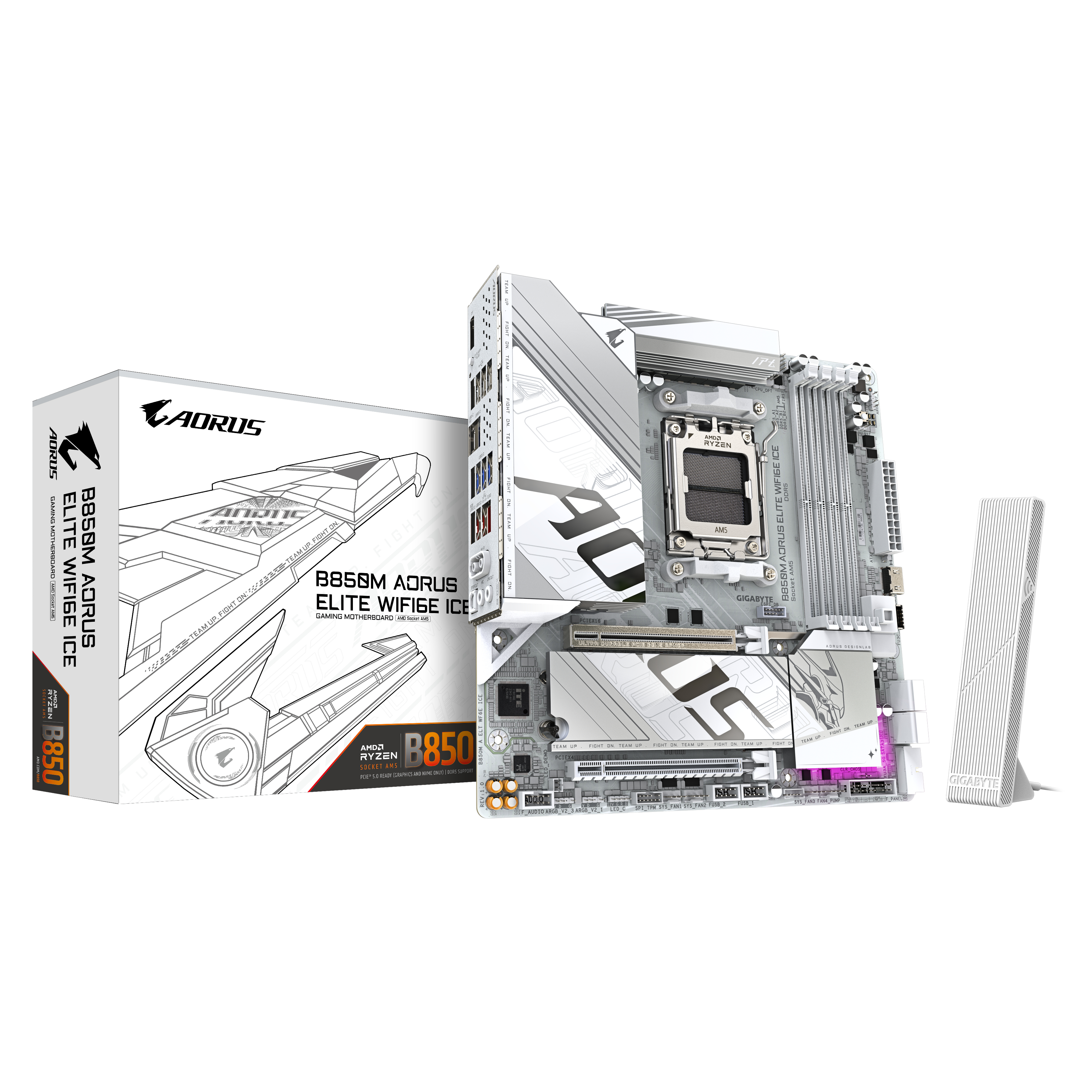 GIGABYTE B850M AORUS ELITE WIFI6E ICE AMD B850 Socket AM5 micro ATX (B850M A ELT WF6E I) thumbnail