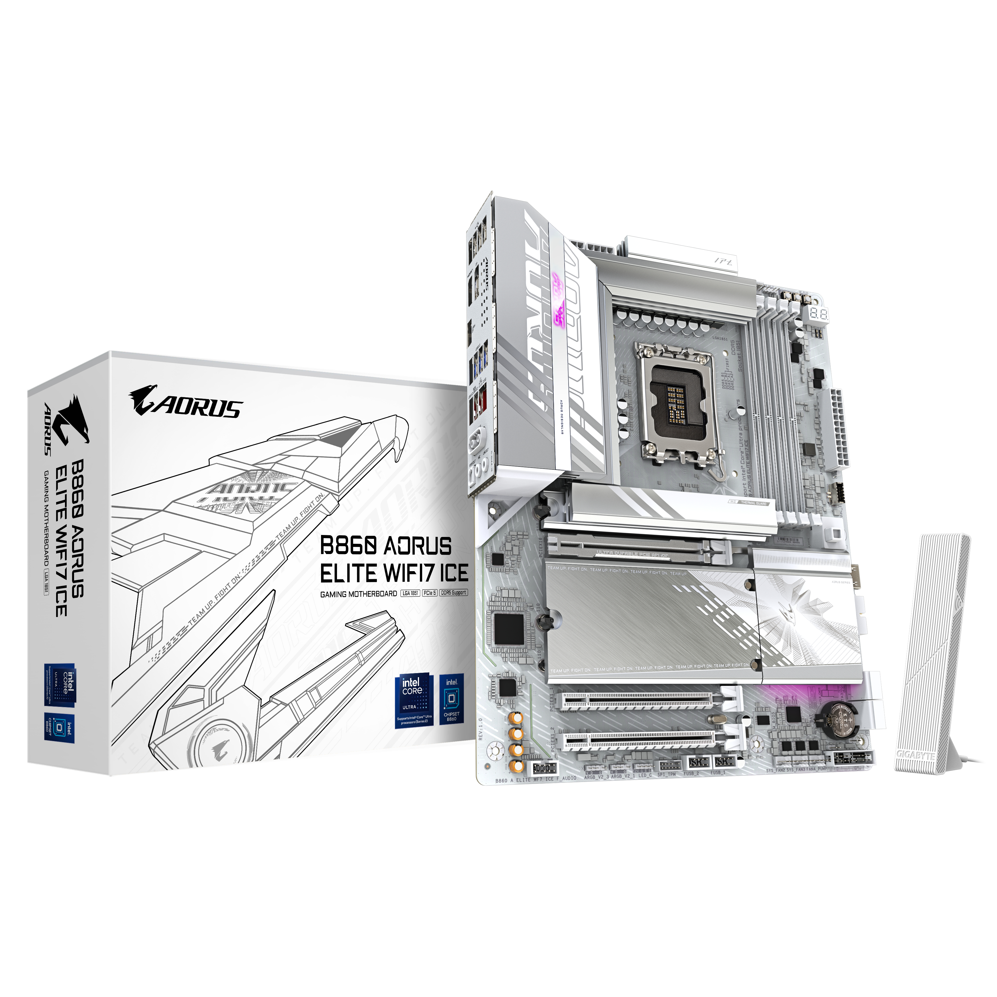 GIGABYTE B860 AORUS ELITE WIFI7 ICE Intel B860 LGA 1851 (Socket V1) ATX (B860 A ELITE WF7) thumbnail