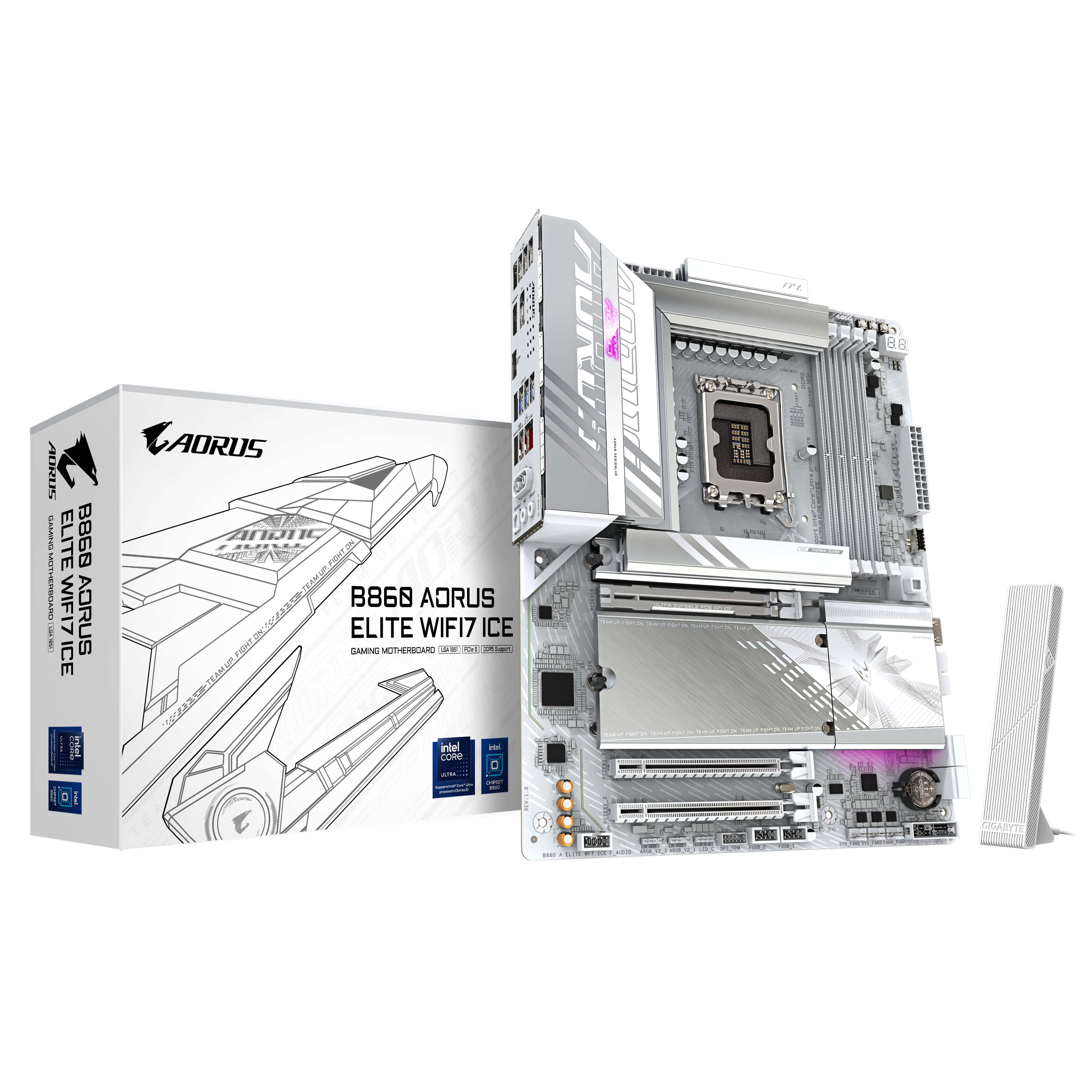 GIGABYTE B860 AORUS ELITE WIFI7 ICE Intel B860 LGA 1851 (Socket V1) ATX (B860 A ELITE WF7) thumbnail