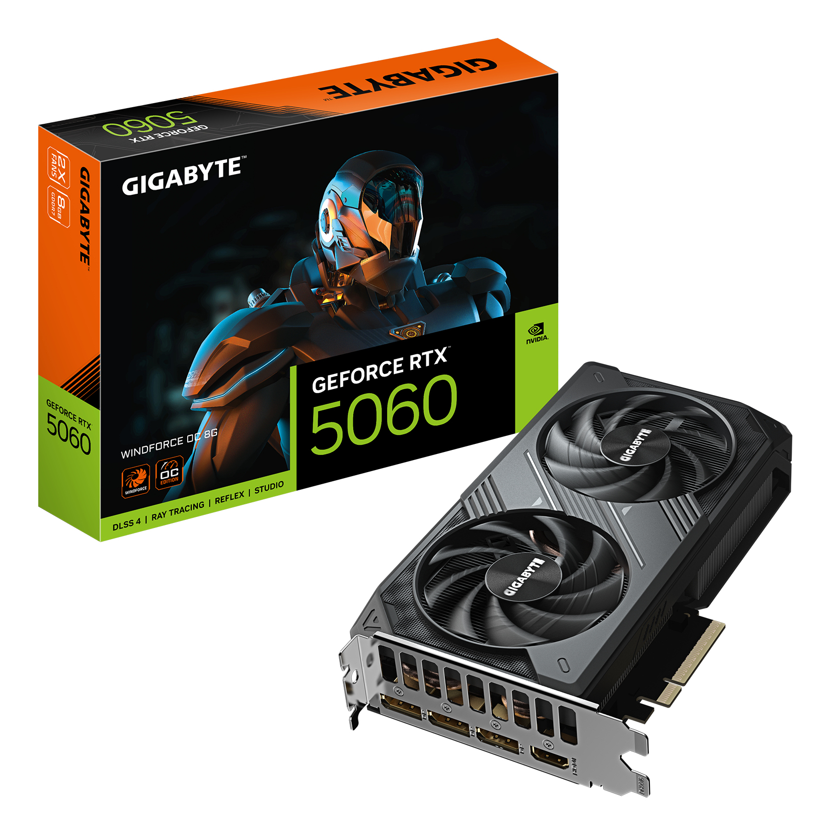 GIGABYTE GeForce RTX 5060 WINDFORCE OC 8G NVIDIA 8 GB GDDR7 (GV-N5060WF2OC-8GD) thumbnail