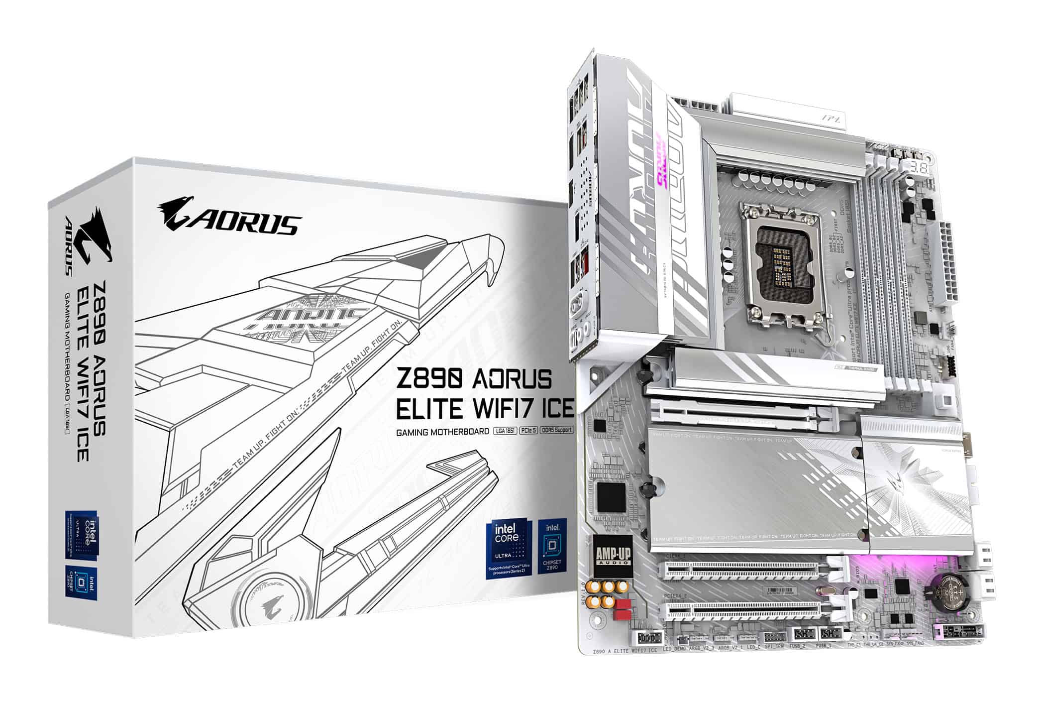 GIGABYTE Z890 AORUS ELITE WIFI7 ICE Intel Z890 LGA 1851 (Socket V1) ATX (Z890 A ELITE WF7) thumbnail