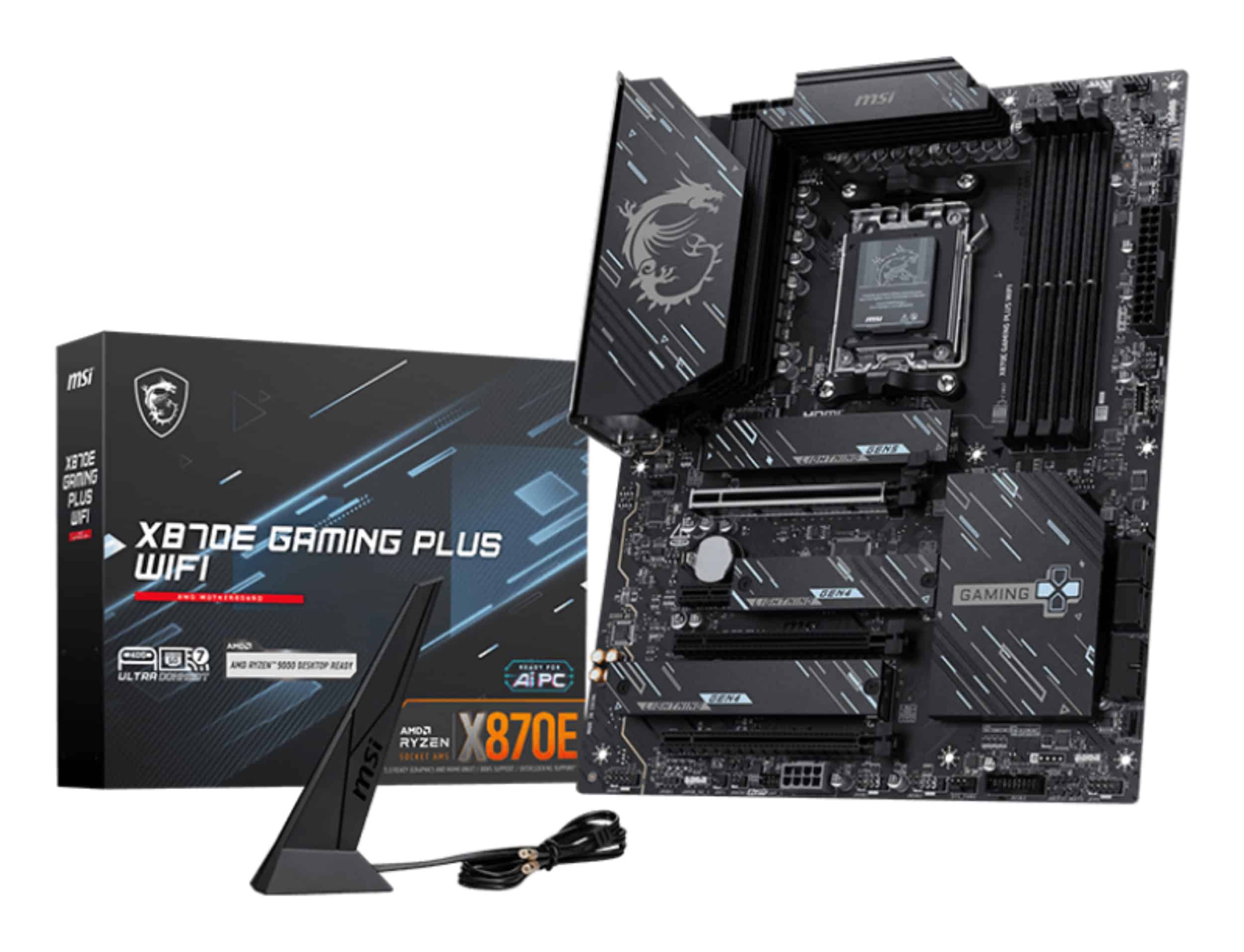 MSI X870E GAMING PLUS WIFI moederbord AMD X870E Socket AM5 ATX (7E70-001R) thumbnail