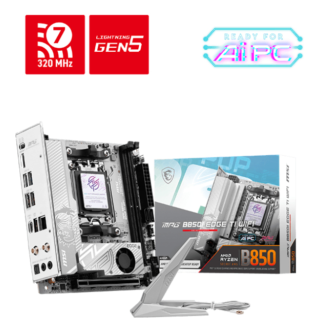 MSI B850I EDGE TI WIFI AMD B850 Socket AM5 mini ITX (7E79-001R) thumbnail