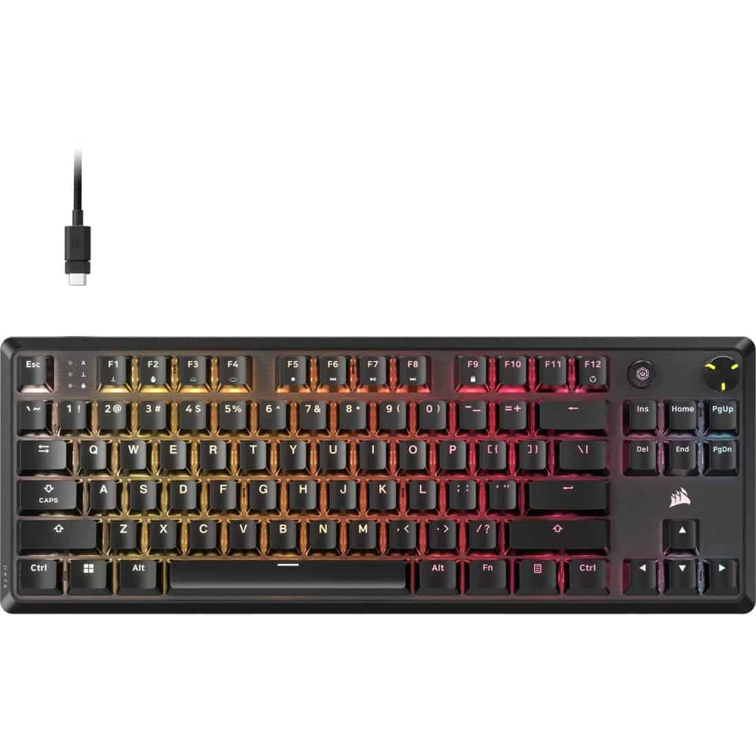 CORSAIR K70 CORE TKL Tenkeyless Mechanical Gaming Keyboard Backlit RGB LED CORSAIR MLX RED Black Black ABS DS Keycaps (CH-911911 (CH-911911E-NA) thumbnail