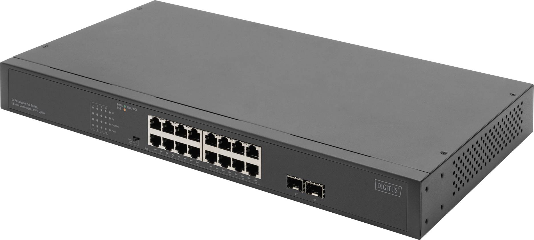 DIGITUS Switch 16-Port Gigabit, 19 unmanaged     schwarz (DN-80112-2) thumbnail