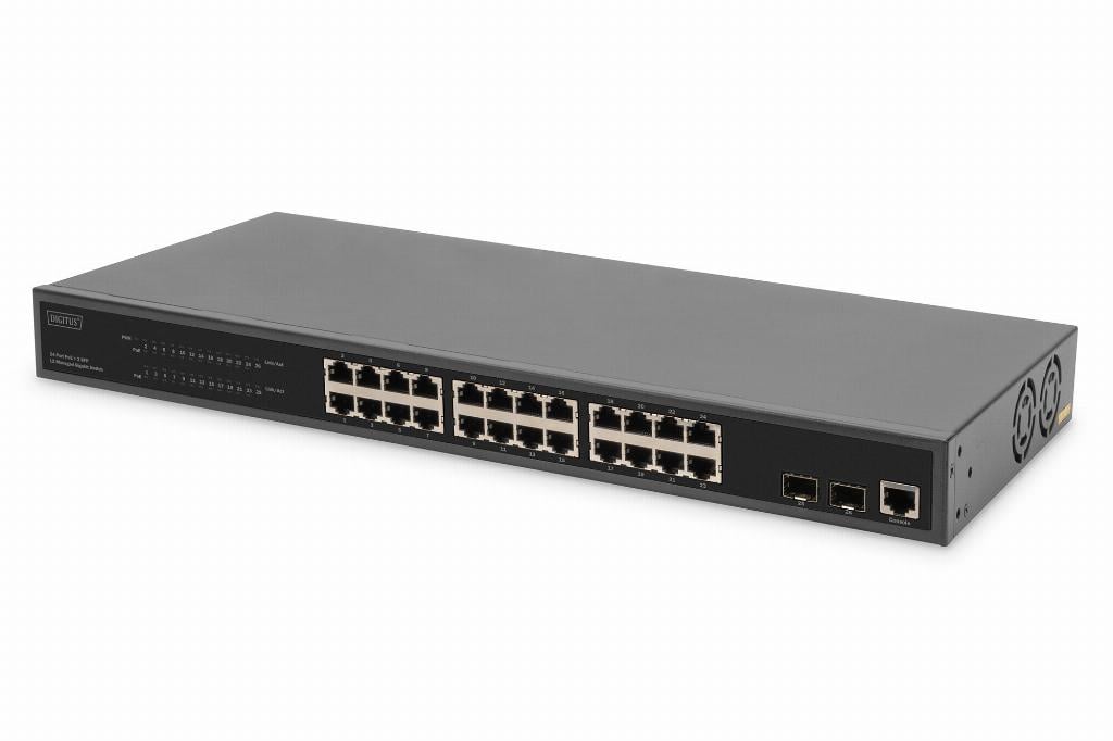 DIGITUS Switch 24-Port Gigabit, 19 unmanaged     schwarz (DN-80113-2) thumbnail