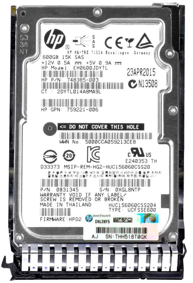 HP 600GB 12G SAS 15K (759212-S21) thumbnail