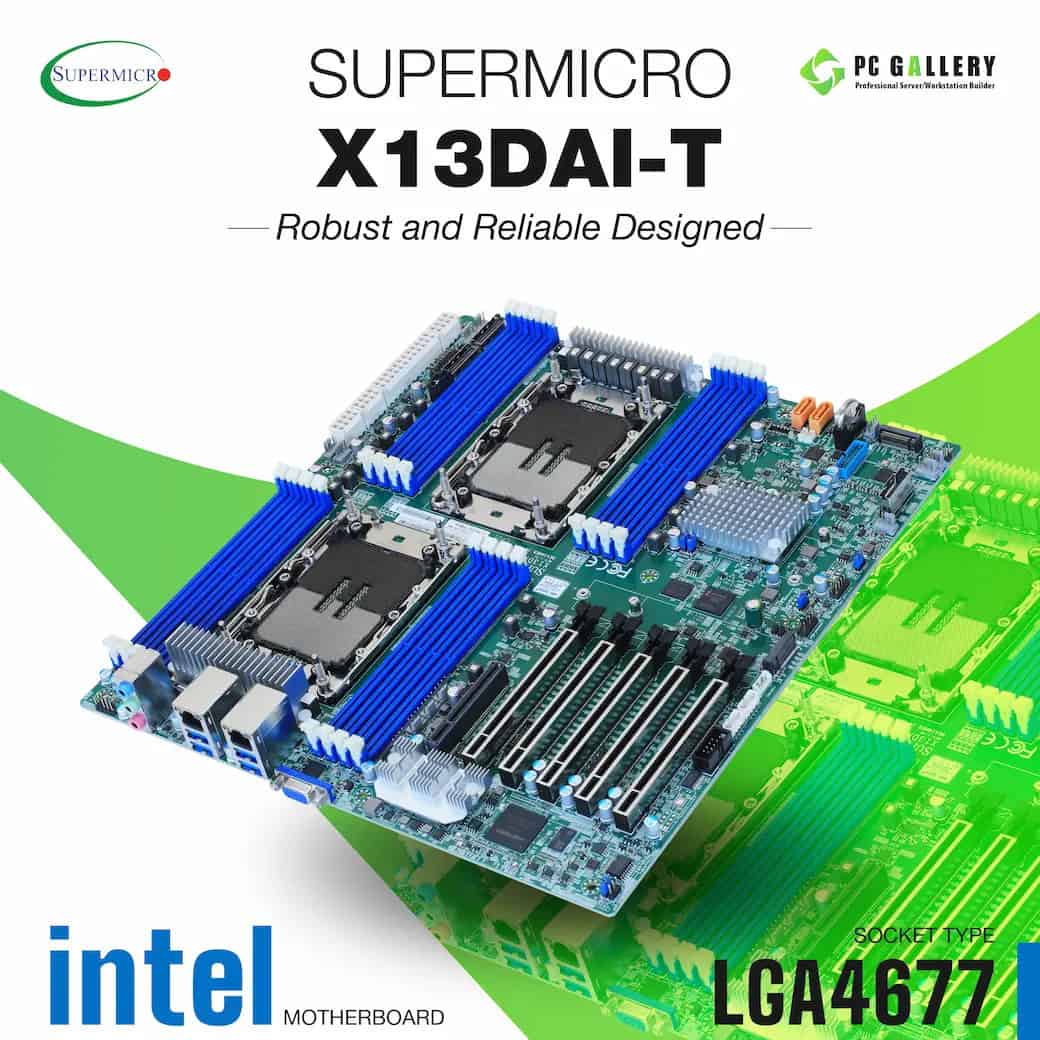 Super Micro Supermicro Intel DP Workstation MB, Eagle Stream Platform (MBD-X13DAI-T-O) thumbnail