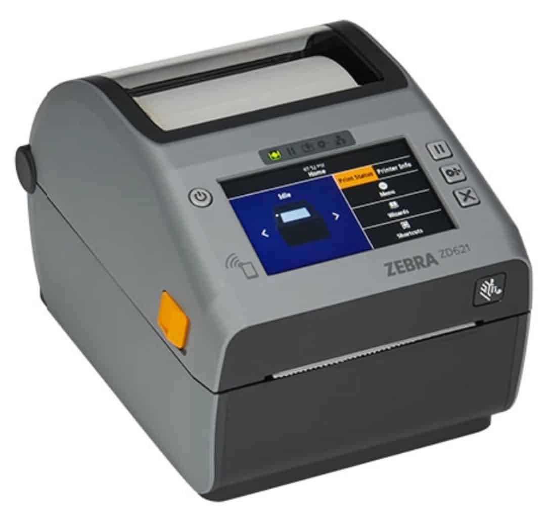 Zebra ZD621, 8 dots/mm (203 dpi), disp. (kleur), RTC, RFID, USB, USB Host, RS232, BT, Ethernet, WLAN, kabel (USB), grijs (ZD6A142-30ERR2EZ) thumbnail