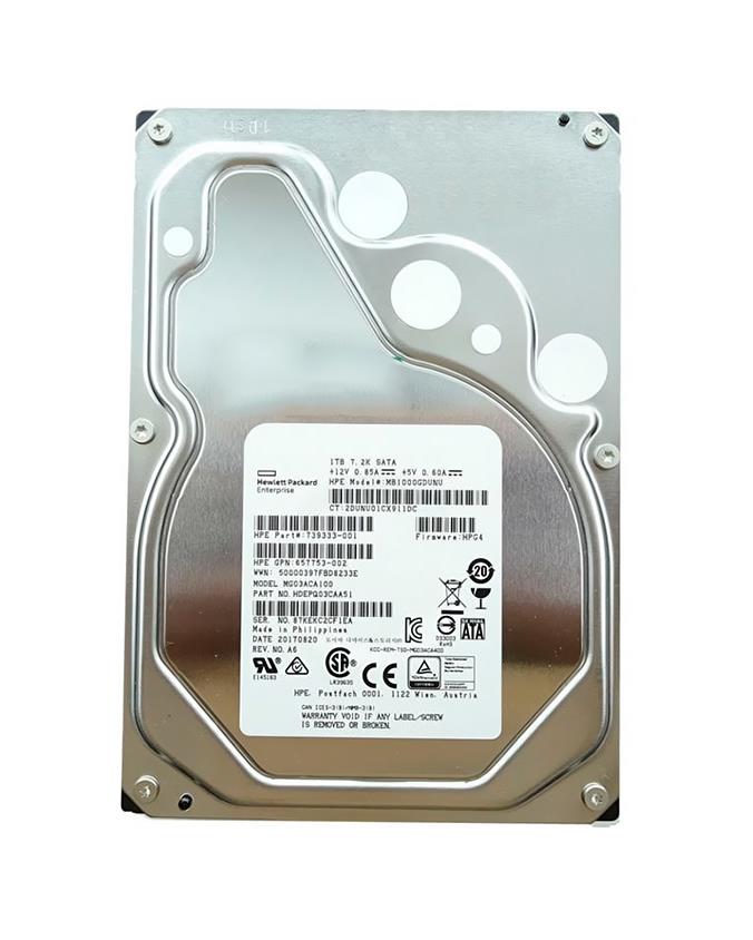 HPE HDD 1TB 6G 7.2K LFF SATA (MB1000GDUNU-RFB) thumbnail