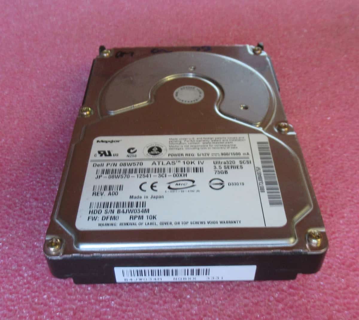 Dell 73GB 10K 3.5 U320 80P SCSI (08W570-RFB) thumbnail