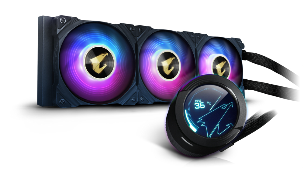 GIGABYTE AORUS WATERFORCE X 360 Processor Alles-in-één vloeistofkoeler 12 cm Zwart (GP-AWATERFORCEX360) thumbnail
