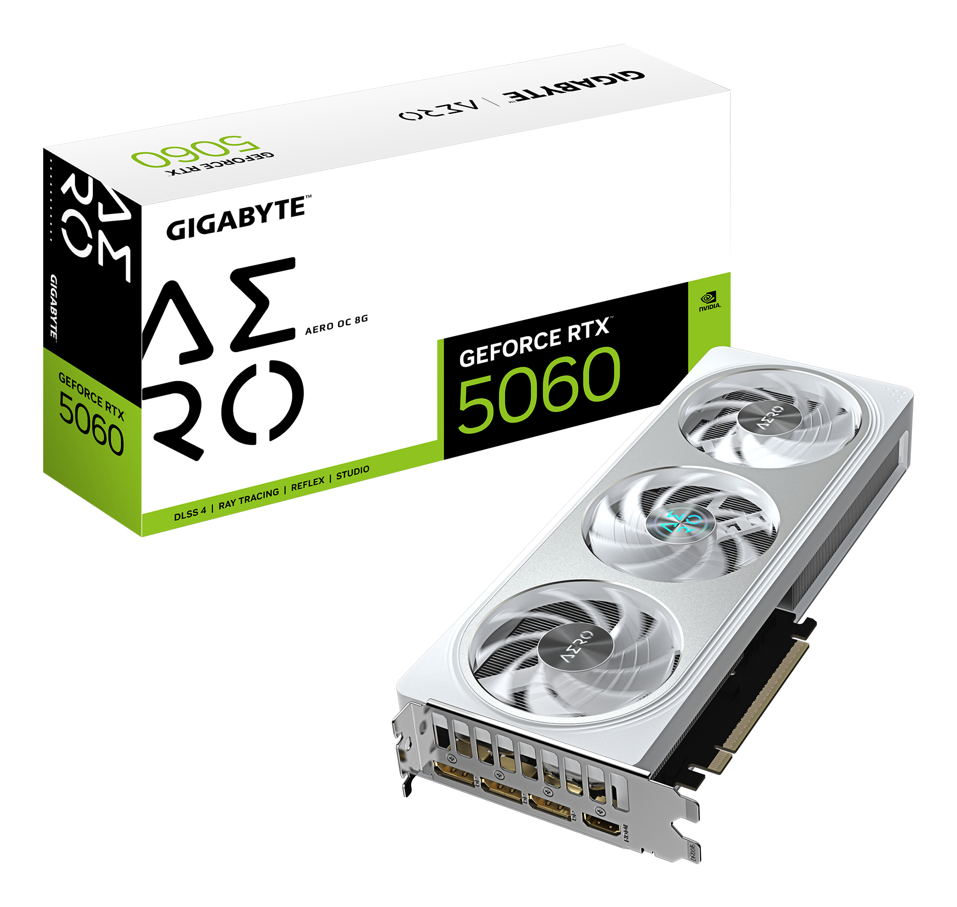 GIGABYTE GeForce RTX 5060 AERO OC 8G NVIDIA 8 GB GDDR7 (GV-N5060AERO OC-8GD) thumbnail
