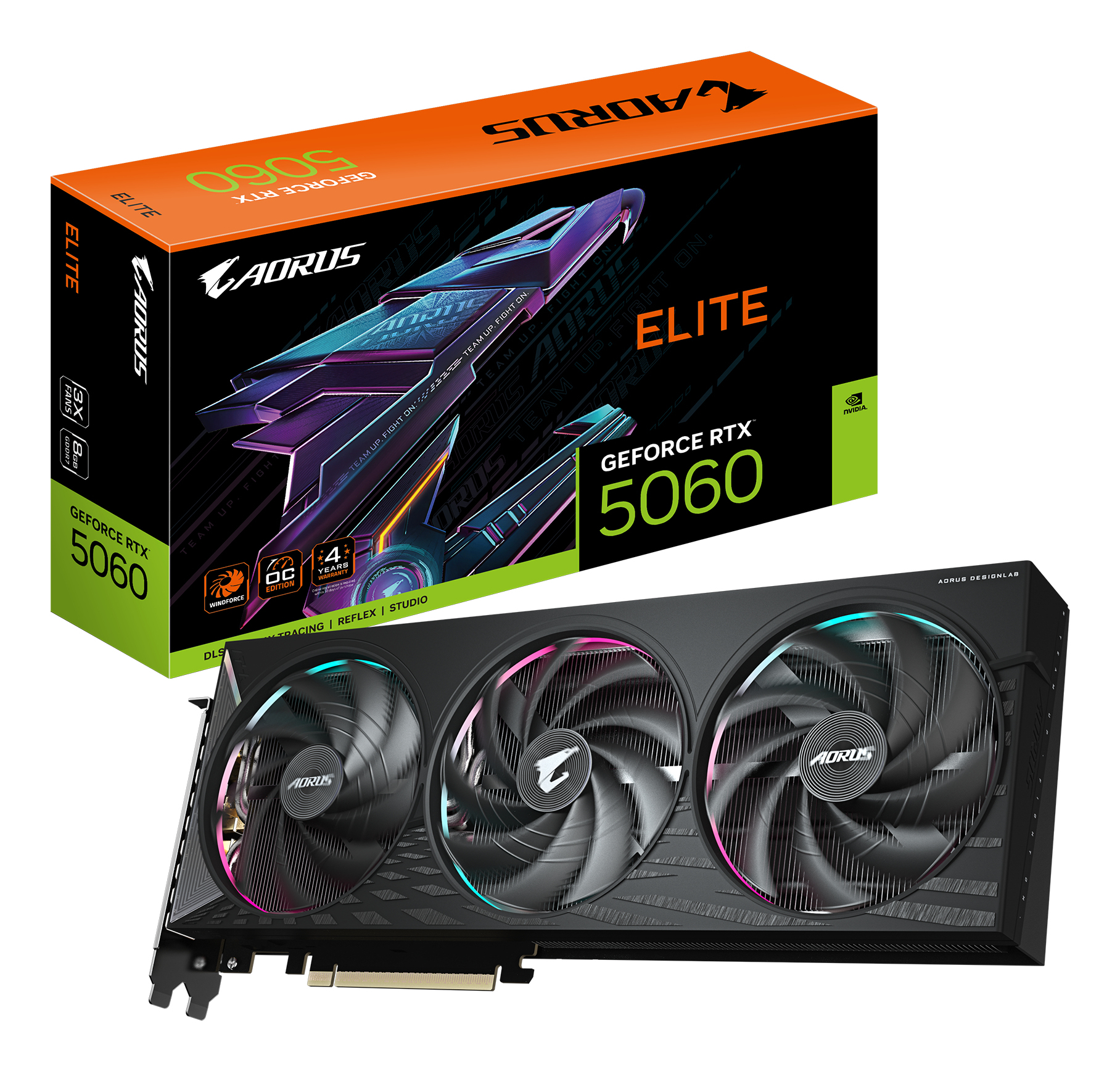 GIGABYTE AORUS GeForce RTX 5060 ELITE 8G NVIDIA 8 GB GDDR7 (GV-N5060AORUS E-8GD) thumbnail