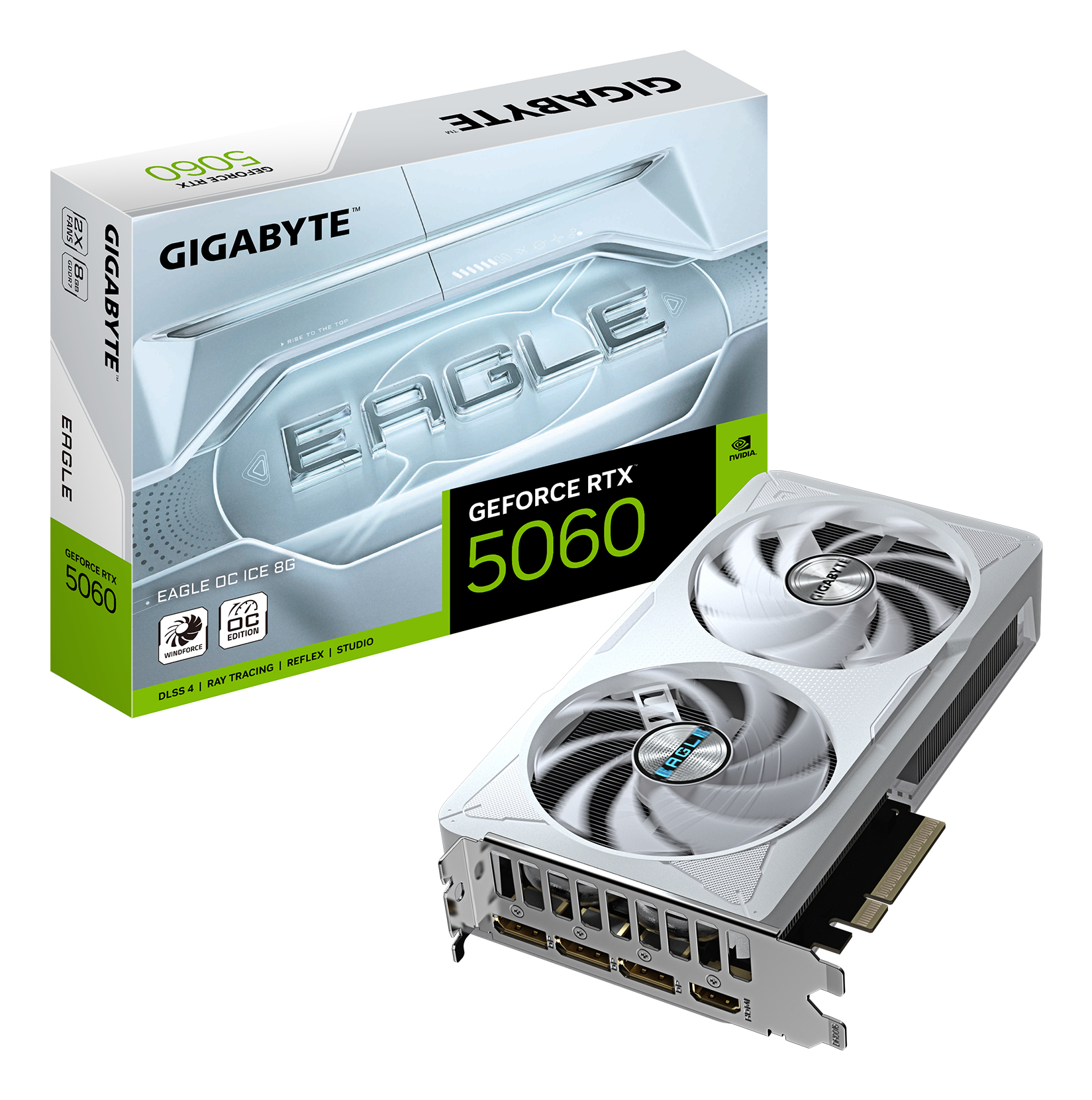 GIGABYTE GeForce RTX 5060 EAGLE OC ICE 8G NVIDIA 8 GB GDDR7 (GV-N5060EAGLEOC ICE-8GD) thumbnail