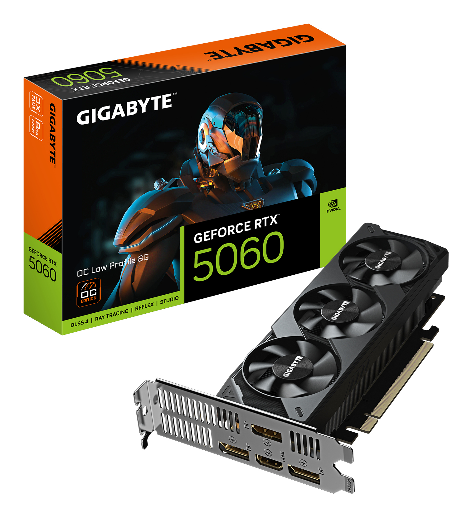 GIGABYTE GeForce RTX 5060 OC Low Profile 8G NVIDIA 8 GB GDDR7 (GV-N5060OC-8GL) thumbnail