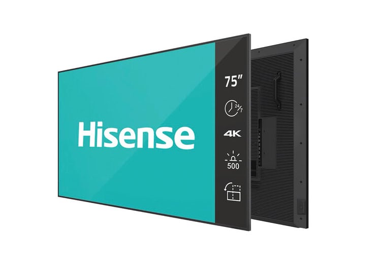 Hisense 75DM66D beeldkrant 190,5 cm (75") LED Wifi 500 cd/m² 4K Ultra HD Zwart Type processor Android 11 24/7 (75DM66D) thumbnail