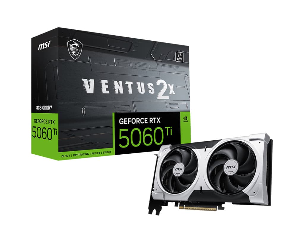 MSI GeForce RTX 5060 Ti 8G VENTUS 2X PLUS NVIDIA 8 GB GDDR7 (912-V536-050) thumbnail