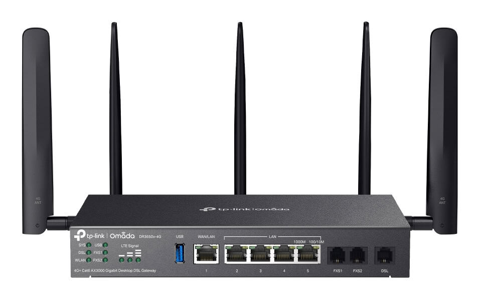 TP-Link Omada DR3650V-4G draadloze router Gigabit Ethernet Dual-band (2.4 GHz / 5 GHz) Zwart (DR3650V-4G(EU)) thumbnail