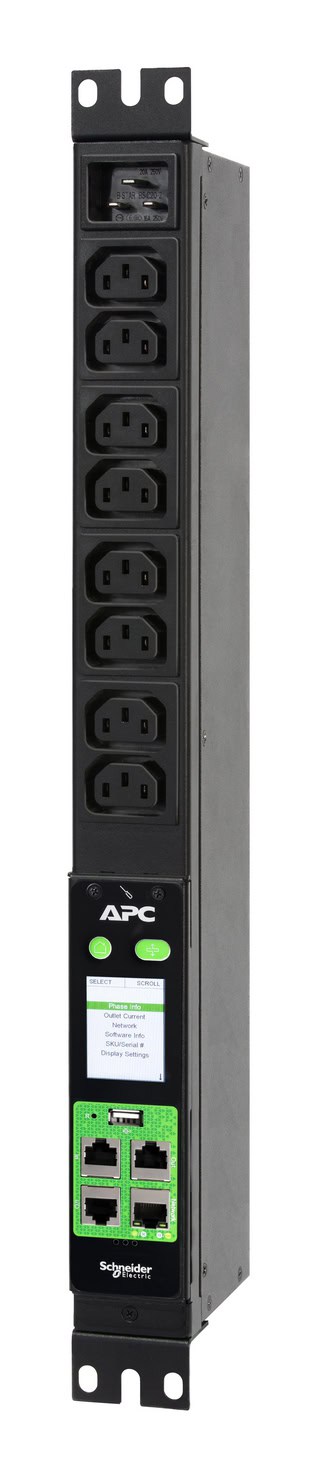 APC Easy PDU EPDU2016M - Metered, 1U, 16A, 230V, (8x)C13, C20 stekker (EPDU2016M) thumbnail