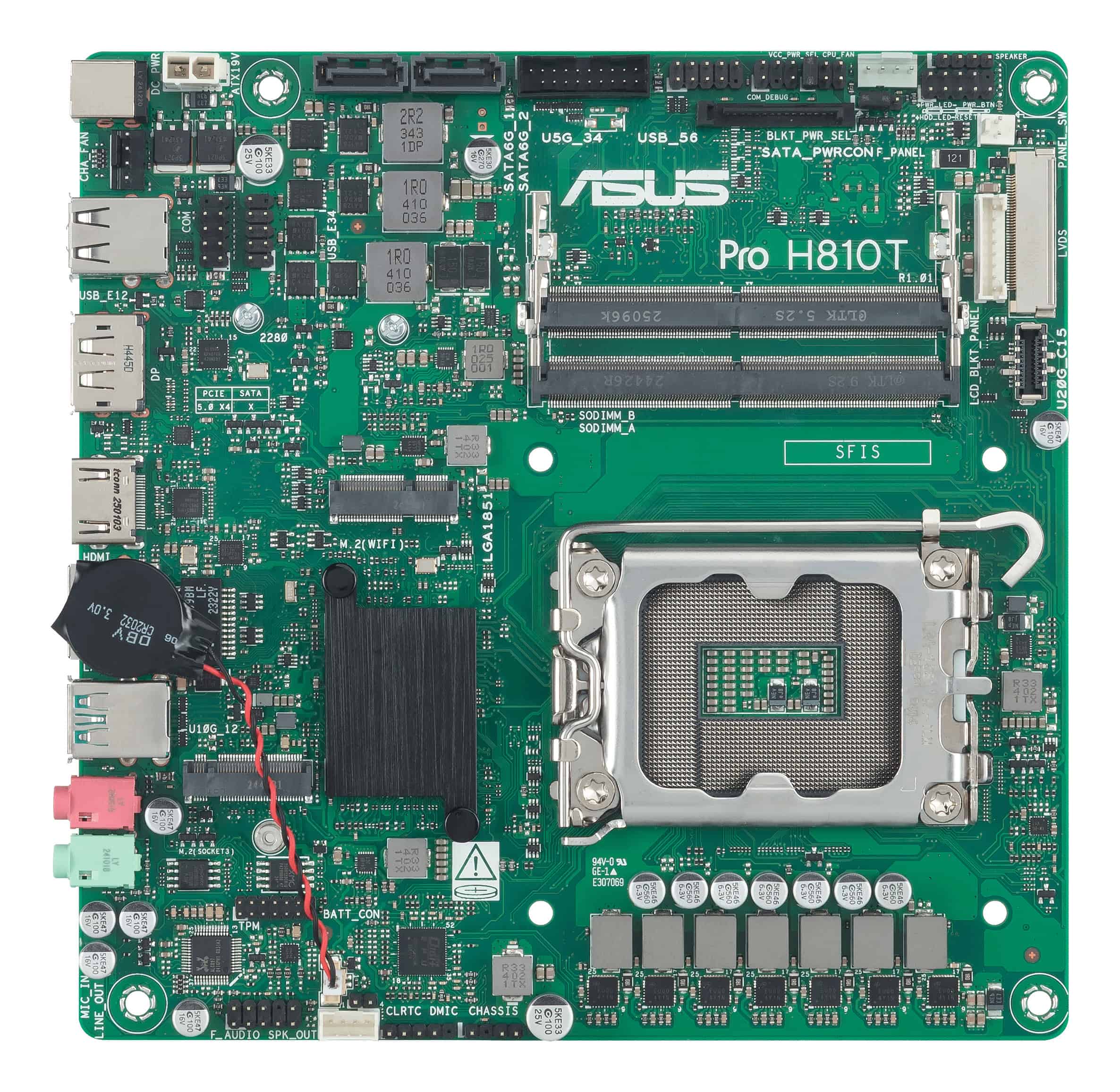 ASUS Pro H810T-CSM Intel H810 LGA 1851 (Socket V1) Thin Mini ITX (90MB1LGM-M0EAYC) thumbnail