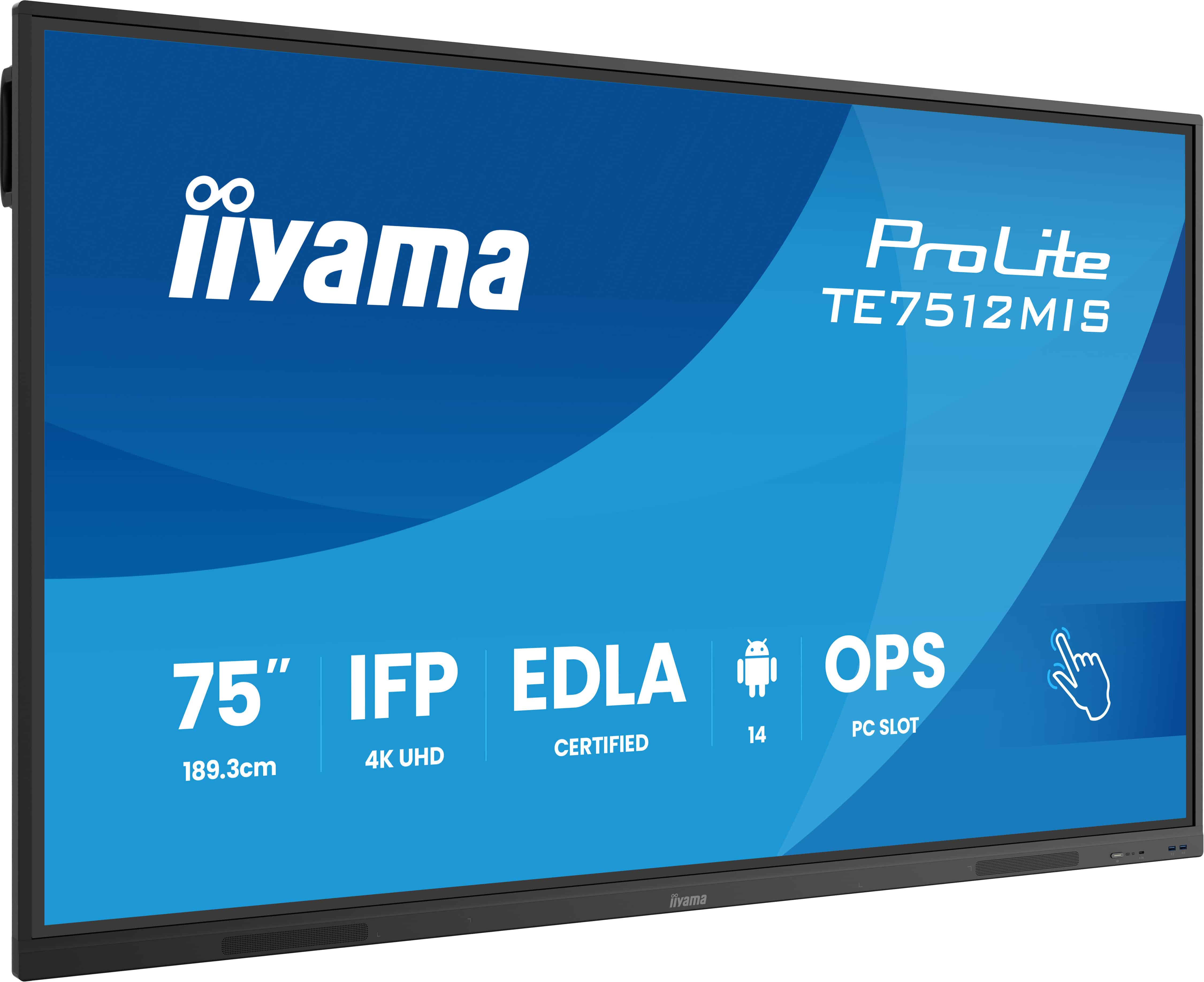 iiyama TE7512MIS-B4AG beeldkrant Kiosk-ontwerp 190,5 cm (75") LCD Wifi 400 cd/m² 4K Ultra HD Zwart Touchscreen Type processor Android 24/7 (TE7512MIS-B4AG) thumbnail