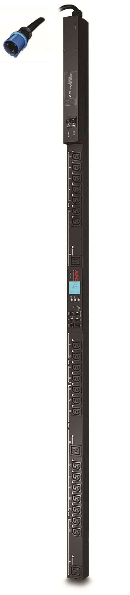 APC AP8653 - Switched & Metered-by-Outlet PDU, 0U, 32A, 230V, (21x) C13 & (3x) C19, IEC 309 32A stekker (ACFD12-T) thumbnail