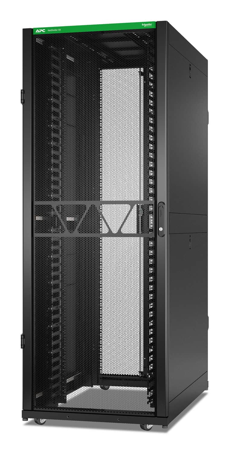 APC NetShelter SX, netwerkrackbehuizing, 42U, 1991H x 750B x 1200D mm, met zijkanten, zwart (AR3340B2) thumbnail