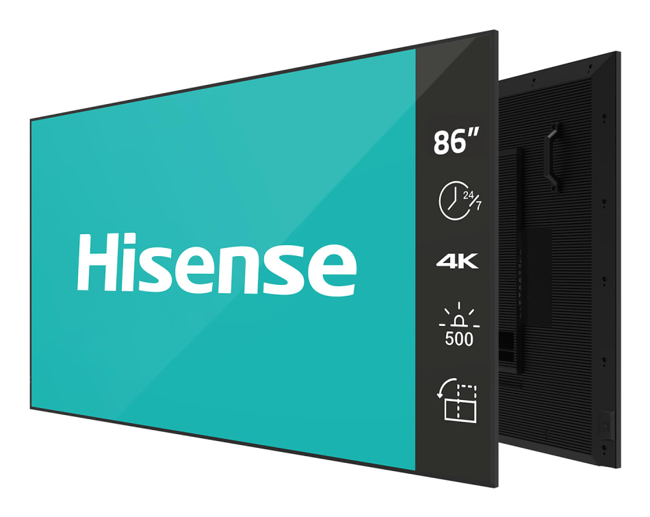 Hisense 86” 4K IPS UHD Digital Signage Display - 24/7 Operation Digitaal A-kaart 2,18 m (86") Wifi 500 cd/m² 4K Ultra HD Zwart Android 11 24/7 (86DM66D) thumbnail