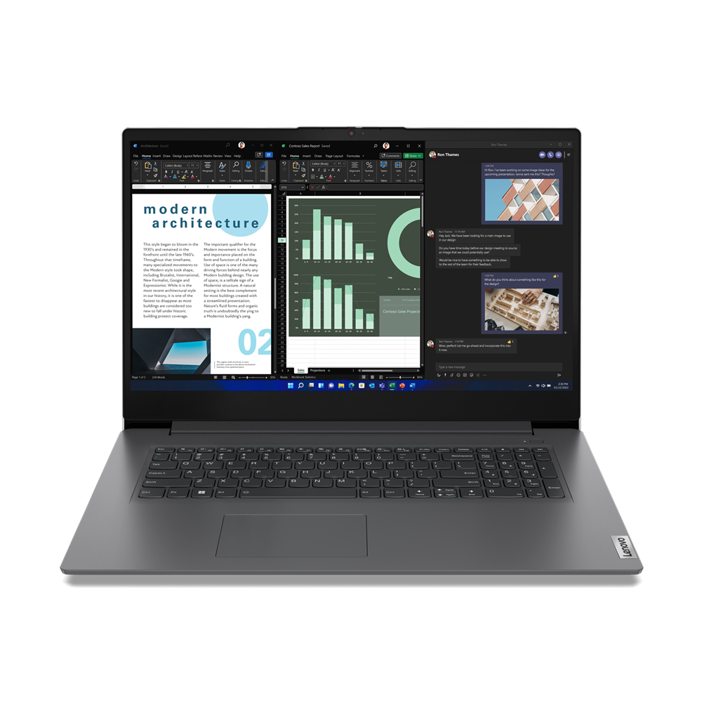 Lenovo V17 G4 IRU Intel® Core™ i7 i7-13620H 43,9 cm (17.3) Full HD 16 GB DDR4-SDRAM 512 GB SSD Wi-Fi 6 (802.11ax) Windows 11 Pro Engels Grijs (83A2004MMH) thumbnail
