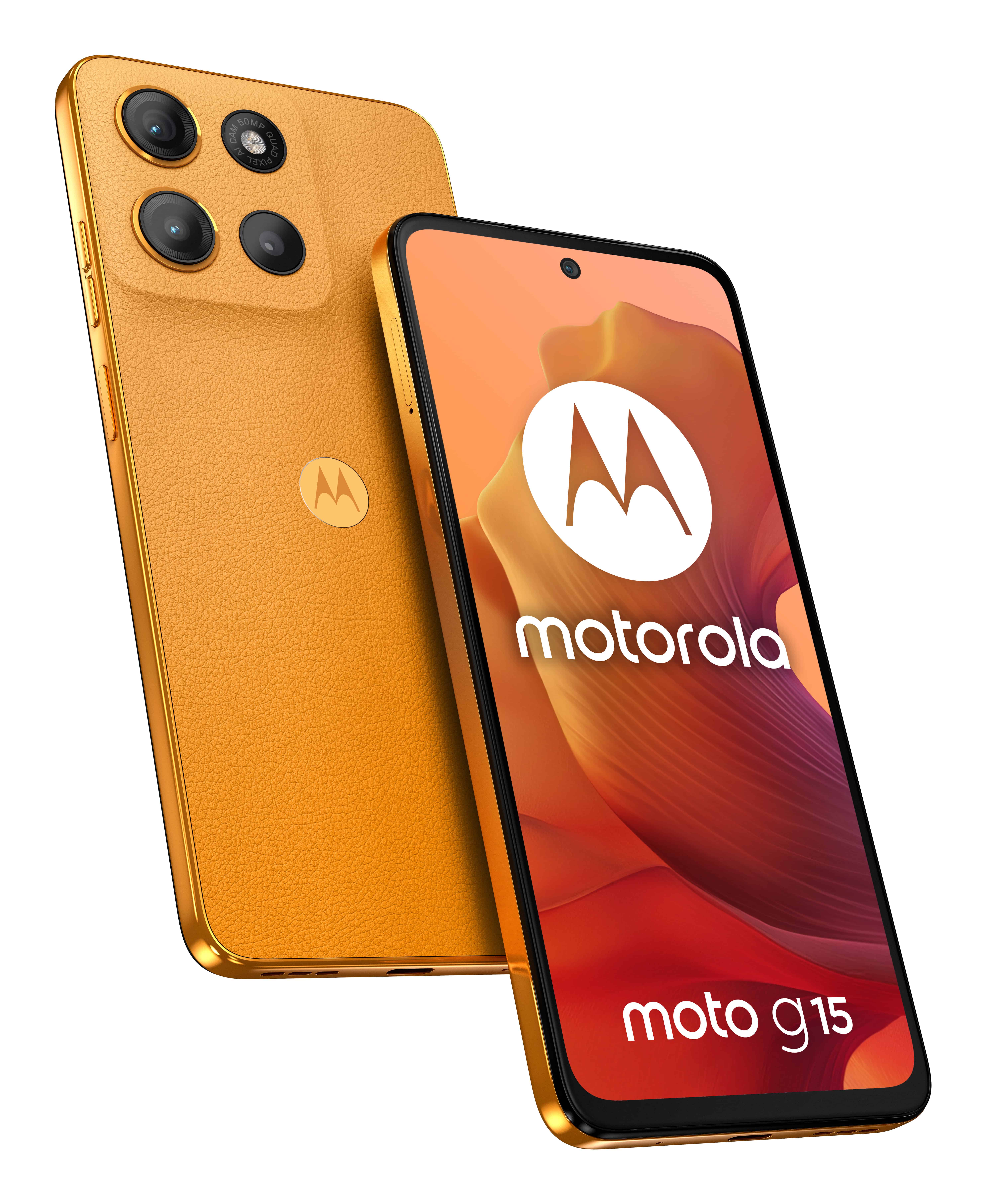 Motorola moto g15 17,1 cm (6.72) Dual SIM Android 15 4G USB Type-C 8 GB 128 GB 5200 mAh Oranje (PB6E0015PL) thumbnail